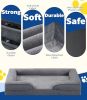Large Dog Bed, Orthopedic Extra Large Dog Sofa Egg-Crate Foam 42" Pet Couch Bed with Washable Waterproof Cover,Gray