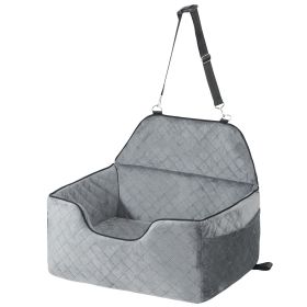 Dog Car Seat, Dog Booster Seat for Car with A Storage Pocket, Pet Car Seat with Clip-On Safety Leash, Sponge Filling