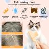 2PCS Pet Comb for Dogs & Cats with Long & Short Stainless Steel Metal Teeth for Shedding and Tangles, Self-Cleaning Pet Comb for Dogs and Cats