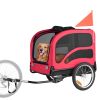 Dog Bike Trailer, Supports up to 100 lbs, Pet Cart Bicycle Carrier for Small & Large Dogs, Easy Folding Frame with Quick Release Wheel, Universal Bicy