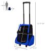 Blue 2-in-1 Pet Luggage Box Backpack Carrier with Handle Rolling Wheel for Cats And Dogs