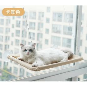 US LOCAL STOCK Hiphoppet Best Selling Washable Window-Mounted Sucker Cat Hammock Cat Nest Seat Elaxing Spot To Lounge For Cats (Option: Khaki-55X35cm)