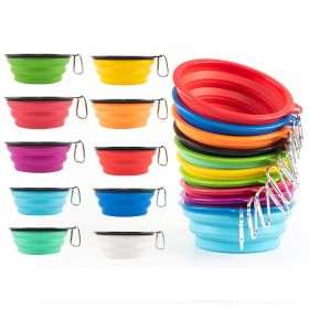 350ml/1000ml Large Collapsible Dog Pet Folding Silicone Bowl Outdoor Travel Portable Puppy Food Container Feeder Dish Bowl (Color: Yellow, Size: 350ml)