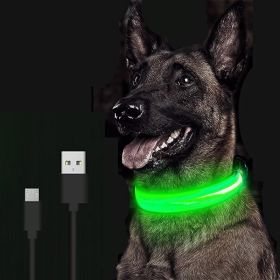 LED Glowing Dog Collar Rechargeable Luminous Collar Adjustable large Dog Night Light Collar Pet Safety Collar for Small Dogs Cat ,halloween pet collar (Color: Orange Battery, Size: M)