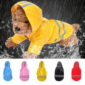 S-XL Pets Dog Raincoat Reflective Strip Dog RainCoat Waterproof Jackets Outdoor Breathable Clothes For Puppies (Color: Red, Size: L)