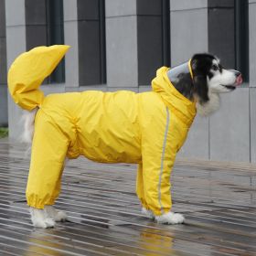 Covered tail dog raincoat large dog full package golden hair big dog clothes four foot pet supplies (Color: Lake Blue for male dog, Size: 12XL)