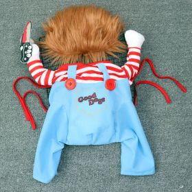 Pet Funny Costume Clothes For Medium Large Dogs For Cosplay Christmas Halloween (Color: White, Size: S)