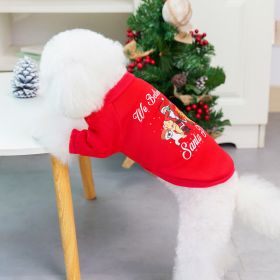 Christmas Pet Hoodie With Santa Claus Pattern For Dog & Cat; Festive Dog Hoodie; Warm Cat Sweater (Color: Red, Size: M)