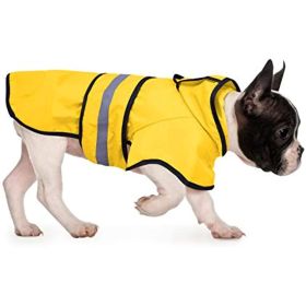 Reflective Dog Raincoat Hooded Slicker Poncho for Small to X-Large Dogs and Puppies; Waterproof Dog Clothing (Color: Yellow, Size: small)