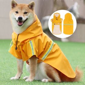 large and small dog raincoat cloak type reflective strip pet raincoat windproof rainproof dog hooded raincoat (colour: blue, Size: 5XL(33-50 kg))