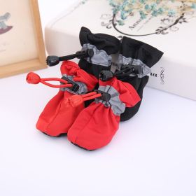 4pcs Dog Shoes; Large Pet Waterproof Chihuahua Anti-slip Boots Puppy Cat Socks Botas S/M/L/XL (Color: Red, Size: XXL)