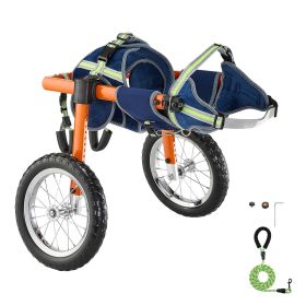 Dog Wheelchair for Back Legs, Lightweight 2 Wheels Pet Wheelchair, Height, Width & Length Adjustable, Dog Cart with Shock-Absorbing Wheels (Size: L)