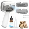 Pet Steam Brush for Dogs & Cats,5-in-1 Self-Cleaning Dog Steam Brush with 3 Swap-in Heads (Grooming, Dematting, Deshedding)