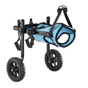 Dog Wheelchair for Back Legs, Adjustable 2 Wheels Pet Wheelchair, Lightweight Dog Cart with Shock-Absorbing Wheels (Size: XS)