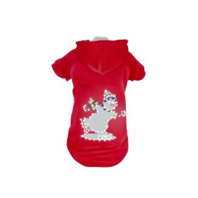 Pet Life LED Lighting Holiday Snowman Hooded Sweater Pet Costume (Size: Medium - (FBP5RDMD))