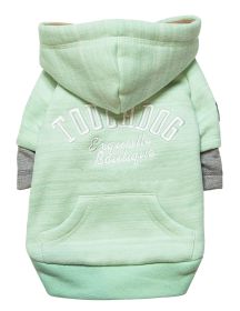 Touchdog Hampton Beach Designer Ultra Soft Sand-Blasted Cotton Pet Dog Hoodie Sweater (Color: Green, Size: large)
