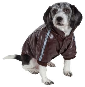 Wuff-Rider Fashion Suede Stitched Pet Coat (Size: small)