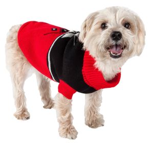 Snow Flake Cable-Knit Ribbed Fashion Turtle Neck Dog Sweater (Size: medium)