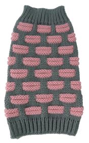 Fashion Weaved Heavy Knit Designer Ribbed Turtle Neck Dog Sweater (Size: small)