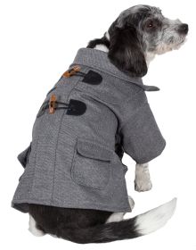 Military Static Rivited Fashion Collared Wool Pet Coat (Size: medium)