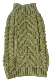 Swivel-Swirl Heavy Cable Knitted Fashion Designer Dog Sweater (Size: large)