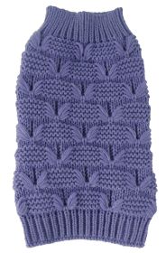 Butterfly Stitched Heavy Cable Knitted Fashion Turtle Neck Dog Sweater (Size: small)