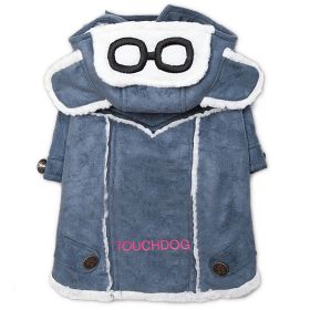 Touchdog 'Tuskegee' Aero-Vintage Designer Dog Coat (Color: Blue, Size: medium)