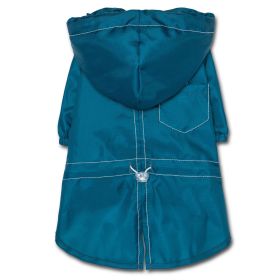 Touchdog Split-Vent Designer Waterproof Dog Raincoat (Color: Blue, Size: small)