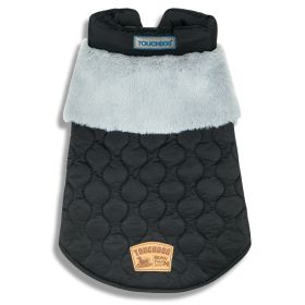 Touchdog 'Furrost-Bite' Fur and Fleece Fashion Dog Jacket (Color: Black, Size: large)