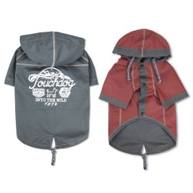 Touchdog 'Cloudburst' Waterproof Reversible Dog Raincoat (Color: Grey, Size: medium)