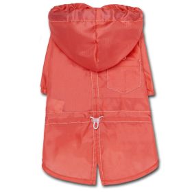 Touchdog Split-Vent Designer Waterproof Dog Raincoat (Color: Red, Size: medium)