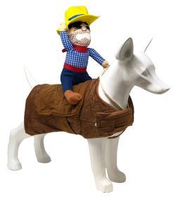 Pet Life 'Yeepaw' Cowboy Pet Holiday Dog Costume (Color: Brown, Size: large)