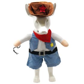 Pet Life 'Rodeo Bones' Cowboy Pet Dog Costume Uniform (Color: DENIM BLUE, Size: large)
