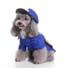 Pet Life 'Pawlice Pawtrol' Police Pet Dog Costume Uniform (Color: Blue, Size: small)