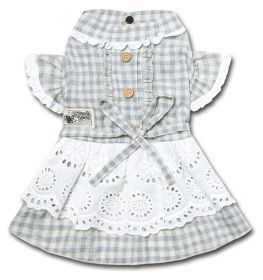 Touchdog 'I love Poochi' Classical Fashion Plaid Dog Dress (Color: Grey, Size: small)