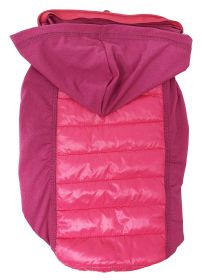 Pet Life 'Apex' Lightweight Hybrid 4-Season Stretch and Quick-Dry Dog Coat w/ Pop out Hood (Color: Pink, Size: large)
