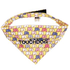 Touchdog 'Bad-to-the-Bone' Elephant Patterned Fashionable Velcro Bandana (Color: Yellow, Size: small)