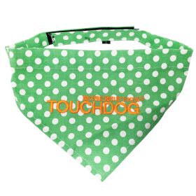 Touchdog 'Bad-to-the-Bone' Polka Patterned Fashionable Velcro Bandana (Color: Green, Size: medium)