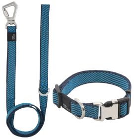 Pet Life 'Escapade' Outdoor Series 2-in-1 Convertible Dog Leash and Collar (Color: Blue, Size: large)