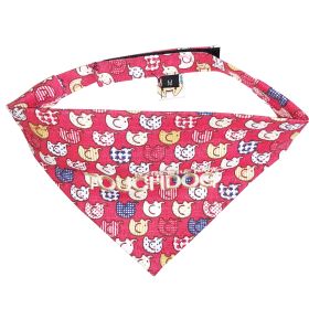 Touchdog 'Bad-to-the-Bone' Elephant Patterned Fashionable Velcro Bandana (Color: Red, Size: large)