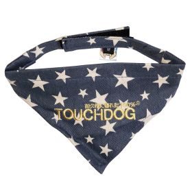 Touchdog 'Bad-to-the-Bone' Star Patterned Fashionable Velcro Bandana (Color: Blue, Size: medium)