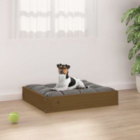 Dog Bed Honey Brown Solid Pine Wood Durable (size: 20.3 X 17.3 X 3.5 In)
