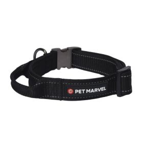 PET MARVELHigh Performance Tactical Dog Collar 1.25 In Wide With Handle (Option: Black-Medium)