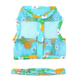 Cool Mesh Dog Harness with Leash - Pineapple Luau -- Not Returnable (Option: X-Small)