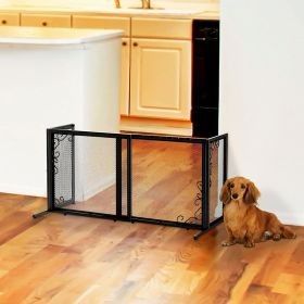 Richell Freestanding Metal Mesh Pet Gate in Antique Bronze (size: small)
