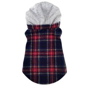 Weekender Dog Sweatshirt Hoodie - Red and Black Plaid Flannel (Option: X-Small)